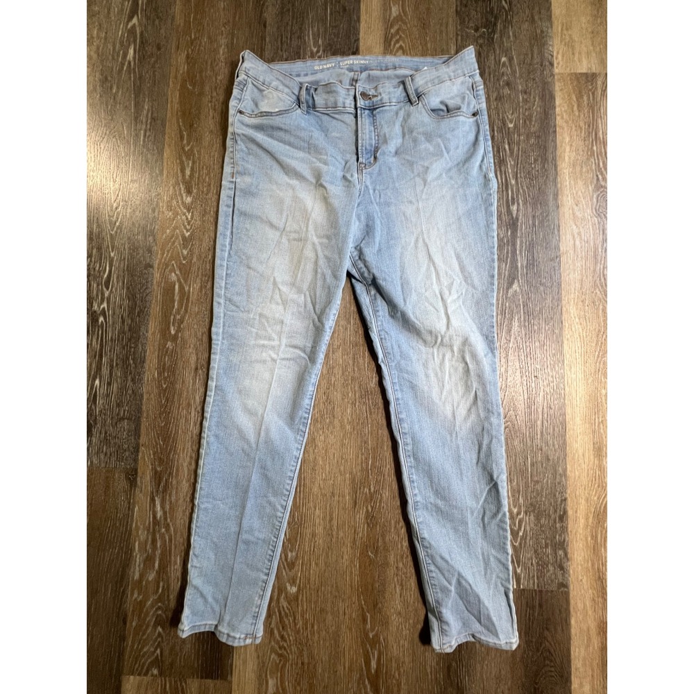 Old Navy Super Skinny Jeans Womens 14 Light Wash Mid Rise Denim Pants